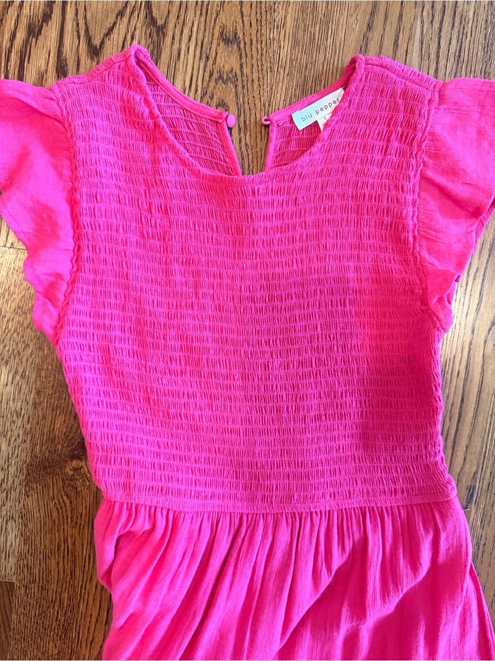 Blu Pepper Hot Pink Maxi Dress with Flutter Sleeves small - Picture 5 of 7